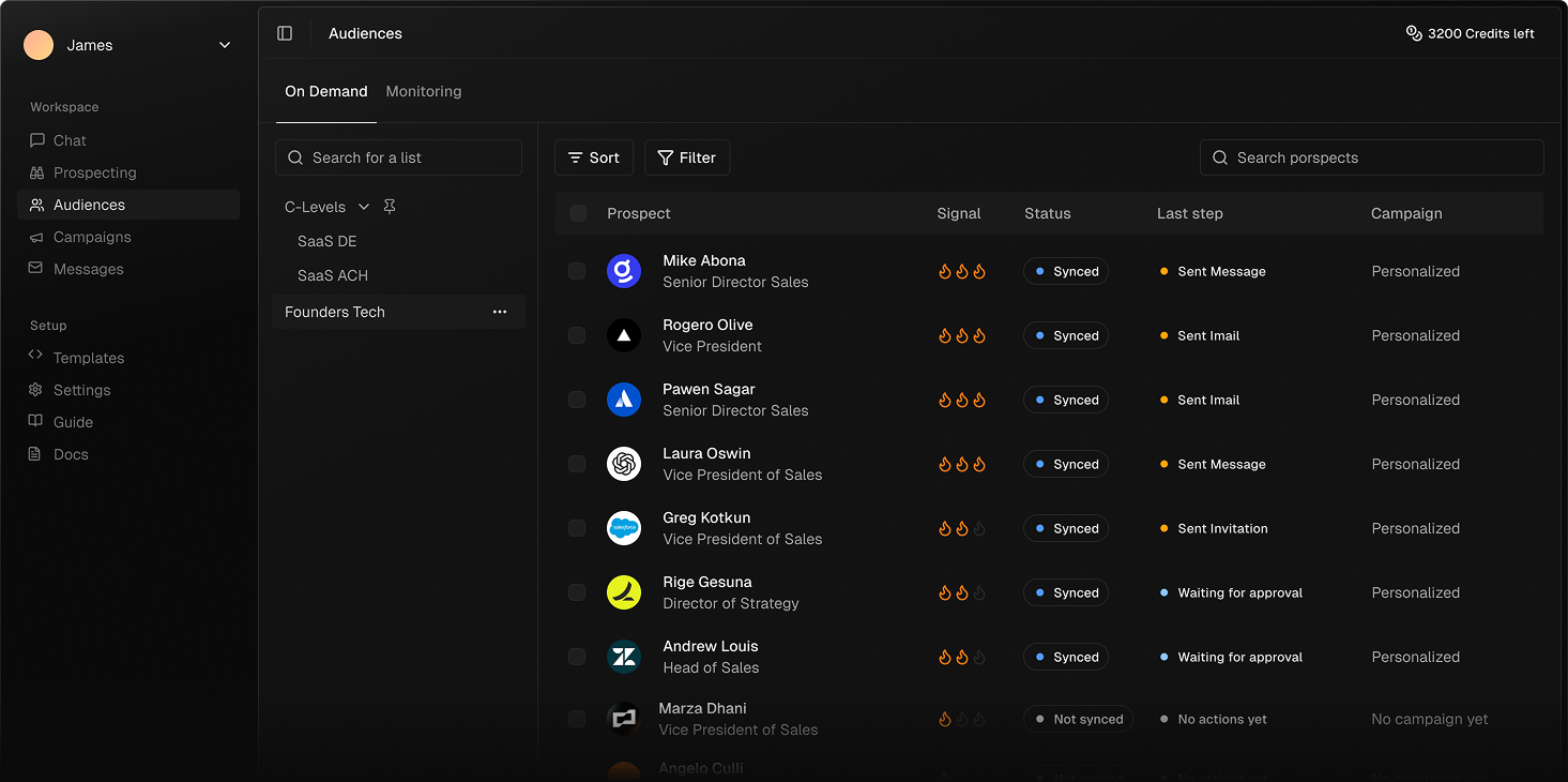 Use cases dashboard — desktop