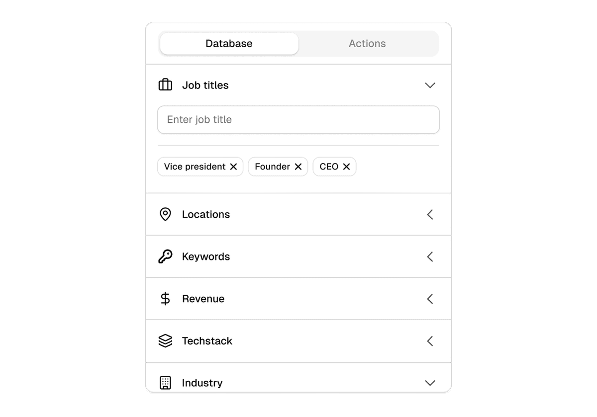 Integrierte Leaddatenbank feature screenshot