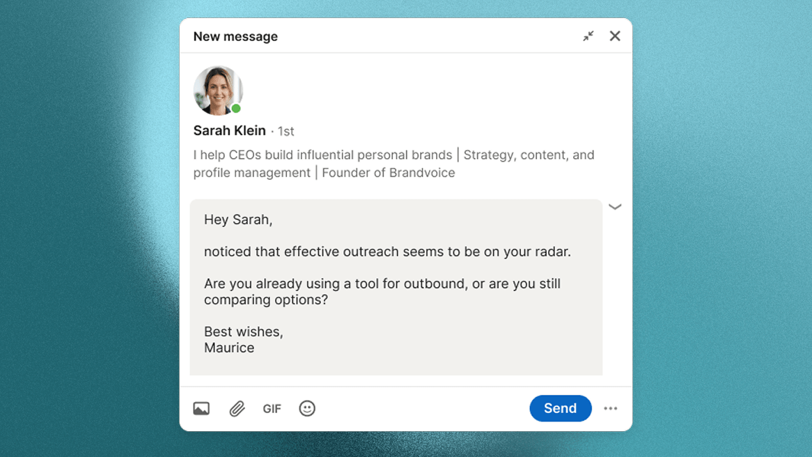 Competitor engagement message example